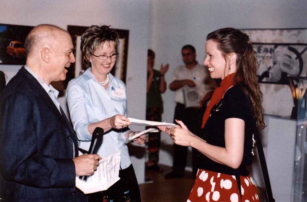 Rachel Fia receiving the John Eckert Award